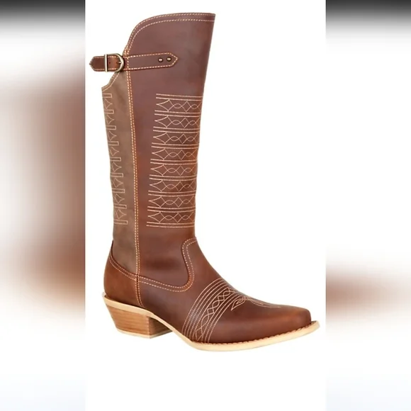 Durango Women's Crush 14 In. Half Zip Western Boots, Brown Vintage, DRD0203 - Picture 2 of 6